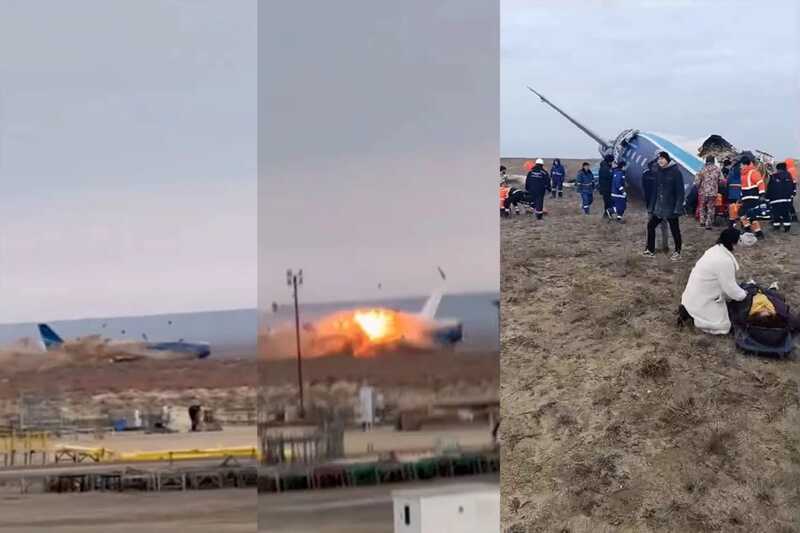 В Интернете обсуждают видео с отверстиями в хвостовой части самолёта, который упал в Актау