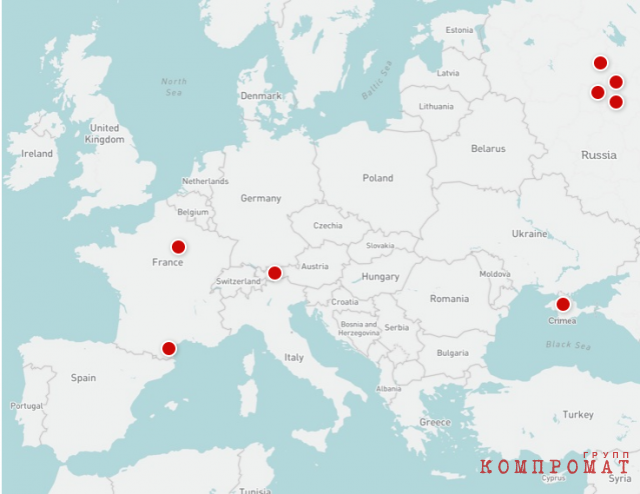 Недвижимость, связанная с Андреем Костиным и компаниями Эрика Уайта, в разных странах мира